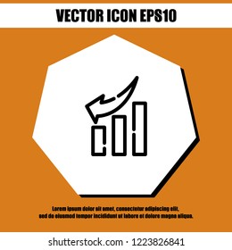 Chart down icon vector