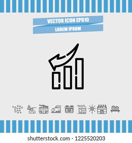Chart down icon vector