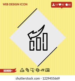 Chart down icon vector