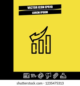 Chart down icon vector
