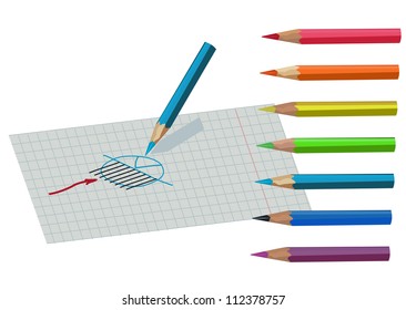 chart drawing with colorful pencil