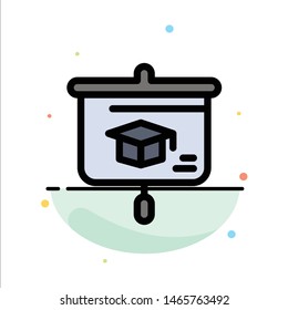 Chart, Education, Presentation, School Abstract Flat Color Icon Template. Vector Icon Template background