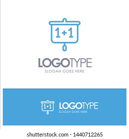 Chart, Education, Presentation, School Blue outLine Logo with place for tagline