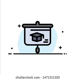 Chart, Education, Presentation, School  Business Flat Line Filled Icon Vector Banner Template. Vector Icon Template background