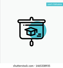 Chart, Education, Presentation, School turquoise highlight circle point Vector icon. Vector Icon Template background