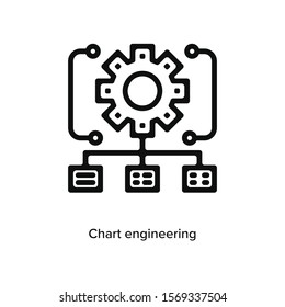 Chart engineering icon vector illustration black linear on white background