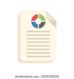 Chart file icon flat vector. Business paper. Data market isolated