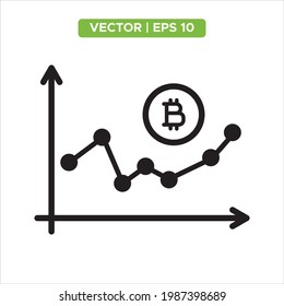 ilustración vectorial de icono de financiación de gráfico. ilustración de vector de divisa criptográfica