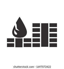 chart finance trade crisis economy, oil price crash vector illustration silhouette style icon