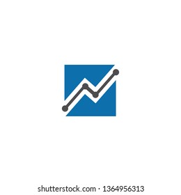 CHART FINANCIAL. BUSINESS GRAPH FLAT ICON LOGO DESIGN VECTOR