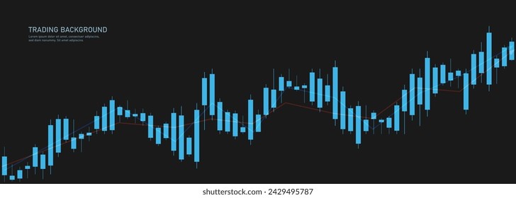 Un gráfico de candelabros financieros sobre un fondo negro. Herramientas de gráficos para comerciantes. El mercado de los intercambios de criptomonedas. Ilustración vectorial.