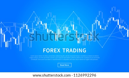  chart of financial market trade vector banner. Forex trading graph for project graphic design.