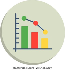 Chart Flat Circle Style Icon