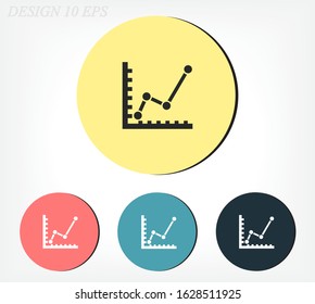 Chart flat icon. Eps 10 icons vector.