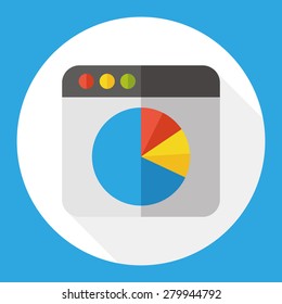 chart flat icon with long shadow