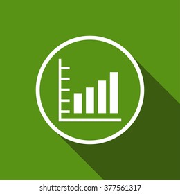 chart flat icon with long shadow. statistics vector illustration