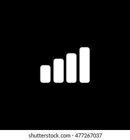 Chart Flat Icon On Black Background