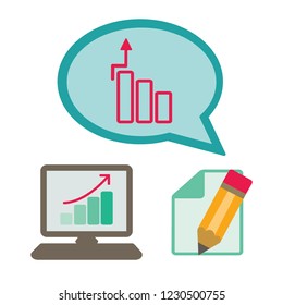 Chart flat vector icon