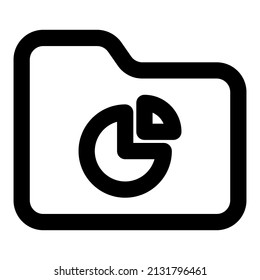 chart folder icon with black color