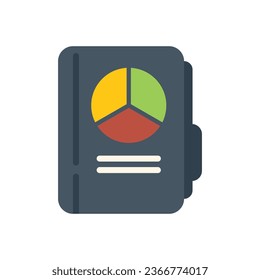 Chart folder icon flat vector. Market target. Business lead isolated