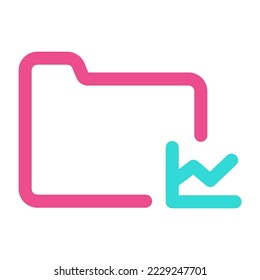 Chart Folder Icon Two Tone Color Style