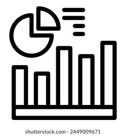 Chart form list icon outline vector. Business model. List mail charge