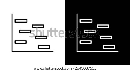 Chart gantt icon Flat style logo vector. perfect for UI designs
