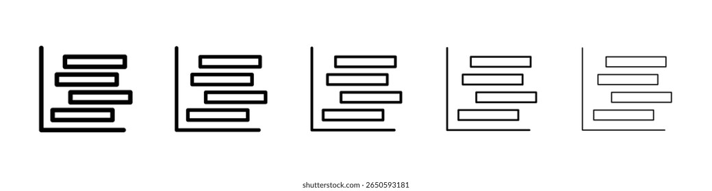 Chart gantt icon graphic set. trendy stroke line style