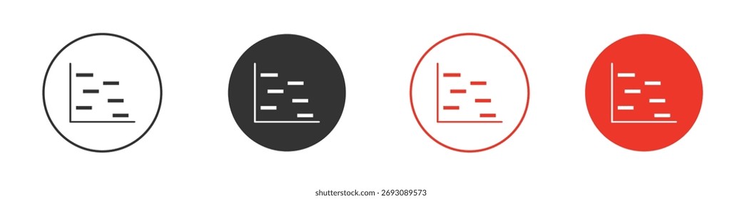 Ícone de gantt do gráfico Logotipos. Modelo de design de ícone de vetor plano