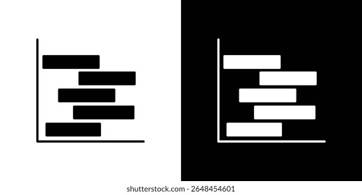 Chart gantt icon symbol collection. Flat vector stock illustration.