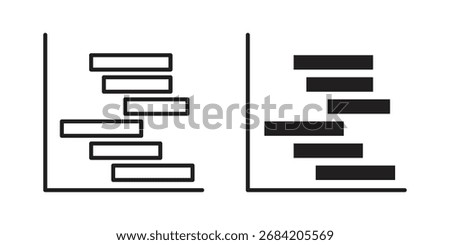 Chart gantt icon for web designs. outline and clipart icons set