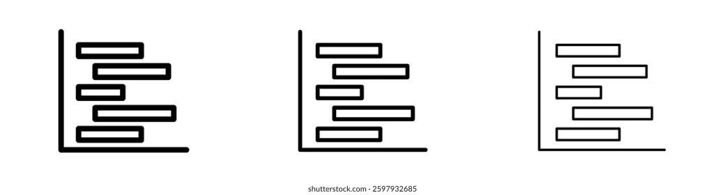 Chart gantt thin line vector icon set.