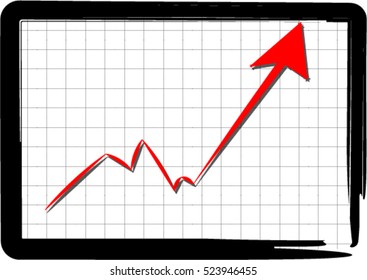 Chart Going Graph Displaying Arrow Upward Stock Vector Royalty Free