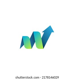 Chart Up Gradient Economic Logo