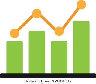 Chart Graph Analytics Icon Vector Flat Illustration