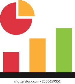 Ilustração Simples do Vetor de Ícone de Análise de Gráfico