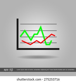 chart graph business symbol icon vector illustration eps10 on white background