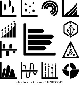 Chart graph diagram bar histograms icon in a collection with other items