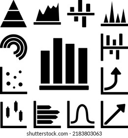 Chart graph diagram bar histograms icon in a collection with other items