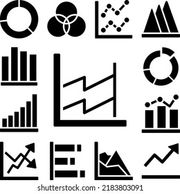 Chart graph diagram line icon in a collection with other items