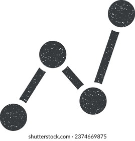 Icono de línea de diagrama de gráfico ilustración vectorial en estilo de sello