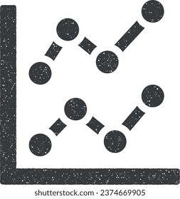 Icono de línea de diagrama de gráfico ilustración vectorial en estilo de sello