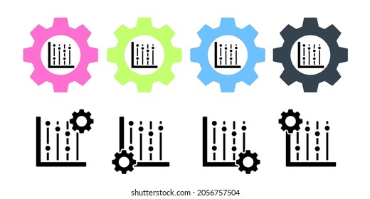 Diagramm-Diagramm-Linie Vektorsymbol in der Schaltgerätegrafik für i und ux, Website oder mobile Anwendungen