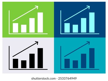 Chart graph growing up, movement, growth, progress, leap economy and business icon sign and symbol vector illustration.