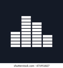Chart , Graph Growth Isolated on Black Background, Vector Illustration 
