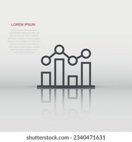 Icono de gráfico en estilo plano. Flecha crecer ilustración vectorial en fondo aislado blanco. Análisis del concepto de negocio.
