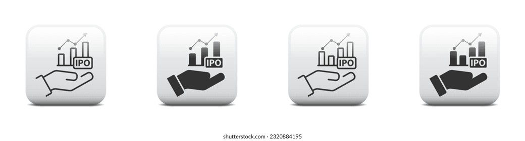 Diagramm Symbol auf einer Hand. IPO-Symbol. Vektorgrafik.