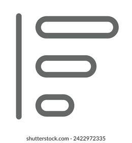 Chart and graph icon outline style in vector format. Bar chart, pie chart, pictogram, candle, uptrend, downtrend