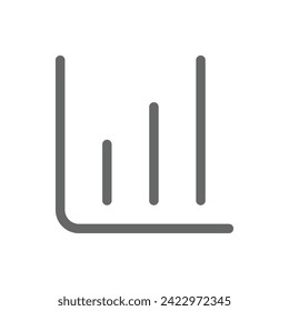Chart and graph icon outline style in vector format. Bar chart, pie chart, pictogram, candle, uptrend, downtrend