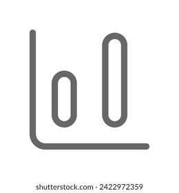 Chart and graph icon outline style in vector format. Bar chart, pie chart, pictogram, candle, uptrend, downtrend